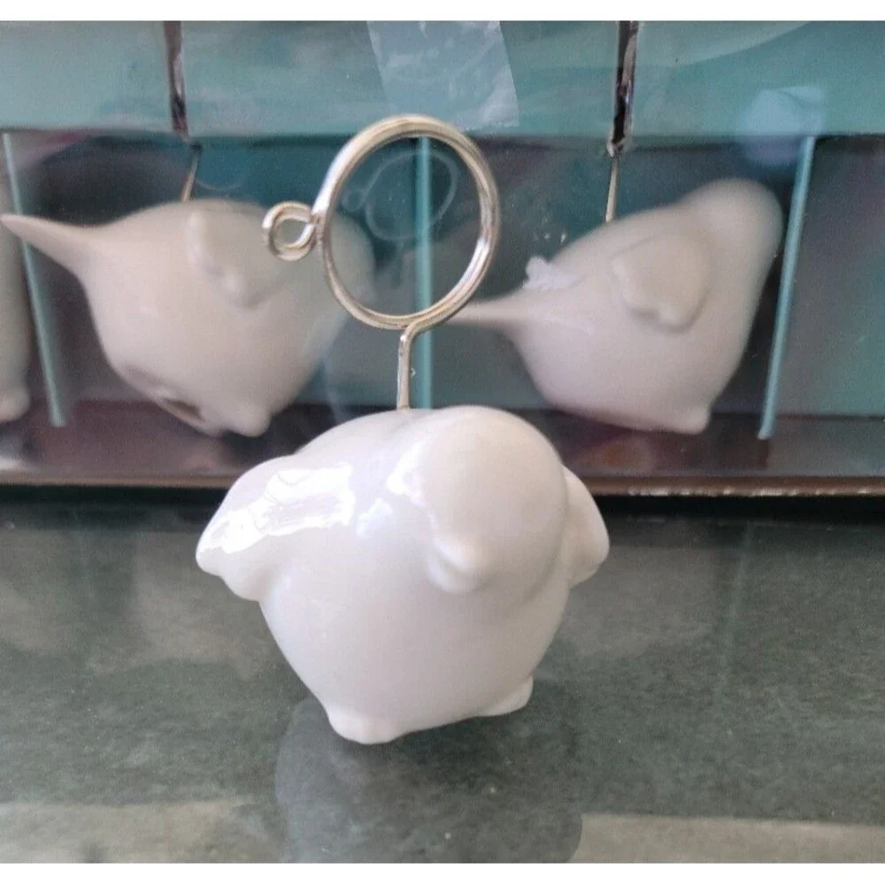 Pier 1 Imports White Ceramic Bird Place Card Holders Set of 4